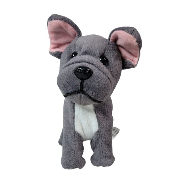American Girl French Bulldog Pet Plush Gray Posable Magnetic Toy Bone 2017 FDX10 - Picture 3 of 13